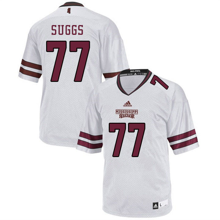 Men #77 Cordavien Suggs Mississippi State Bulldogs College Football Jerseys Sale-White